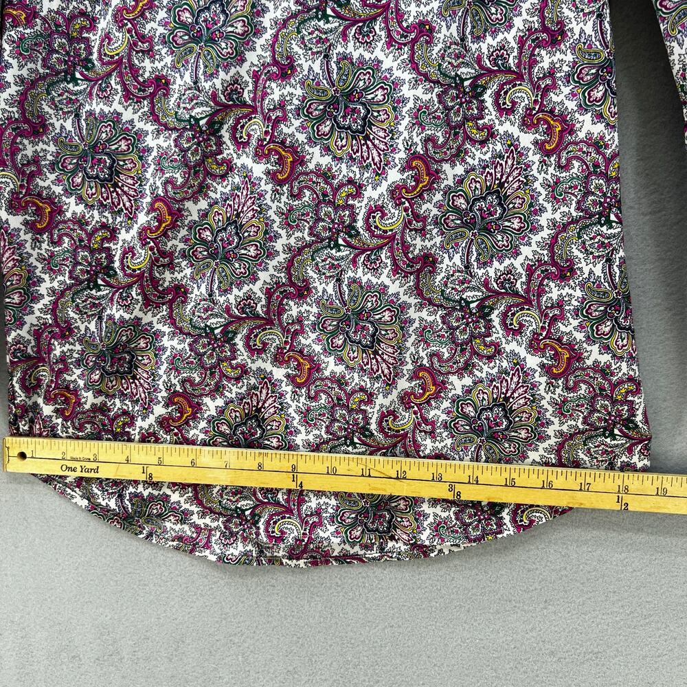 J. Crew Top Women's XS Multi Color Paisley Print Long Sleeve Business Casual - Picture 9 of 9